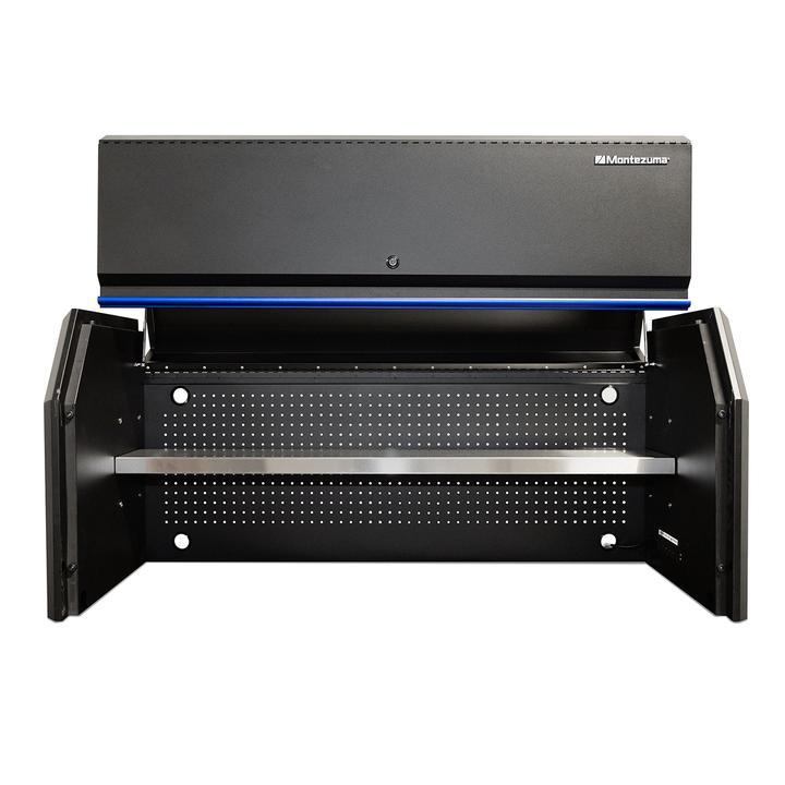 Montezuma 56 x 24 in. Tool Hutch with Power, USB Outlets & Pegboard - Senior.com Tool Cabinets
